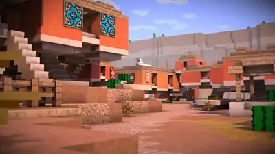 Crown Mesa, a badlands settlement from Minecraft: Story Mode.
