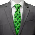 A mannequin wearing the "Creeper Green Men's Tie".