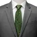 A mannequin wearing the "Hidden Creeper Green Men's Tie".