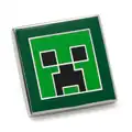 A pin depicting a creeper.