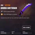 Dark katana within the inventory.