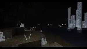 The deep dark with "ghostly white" blocks resembling crystals or coral.