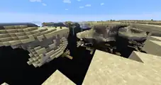 A desert biome that was set to generate as floating islands, resulting in multiple "End-like" islands that are instead composed of blocks usually found in desert biomes.