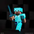 A Diamond Level figure of Steve holding a diamond sword.