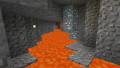 Some diamond ores above lava.