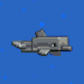 Animated dolphin artwork.