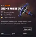 The doom crossbow within the inventory.