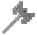A double axe piece from official LEGO Minecraft Dungeons.