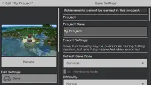 The edit screen for a project.