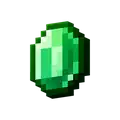 An emerald as it appeared in Minecraft Earth.