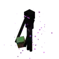 Enderman holding a grass block