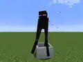 Enderman riding in a minecart