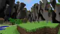 What the Far Lands would look like in Java Edition Alpha v1.1.2_01, recreated in Java Edition 1.21.5 using a mod and resource pack.