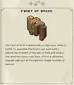 The First of Brick's journal entry.