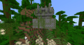 A floating jungle pyramid in Java Edition.