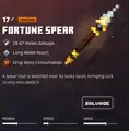 Fortune spear within the inventory.