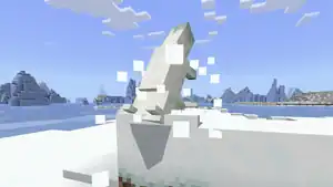 A fox stuck in a snow layer.