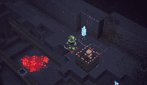 Captured blacksmith being freed.