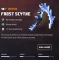 Frost scythe within the inventory.