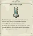 Frost tower journal entry.