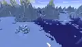 A frozen ocean single biome world before 1.18.