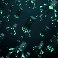Animation of a shoal of glow squid