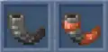 A copper horn alongside a goat horn in the inventory.