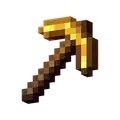 A golden pickaxe as it appeared in Minecraft Earth.