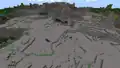 Gravelly mountains in Bedrock Edition before 1.18. Trees did not generate here.
