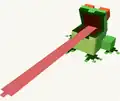 Frog flicking its tongue