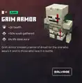 Grim armor within the inventory.