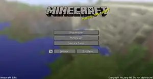 The "Happy new year!" splash as it appeared on January 1, 2013 (1.4.6).