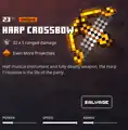 Harp crossbow within the inventory.