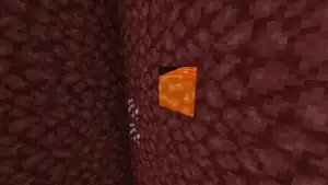 A lava source hidden in netherrack.