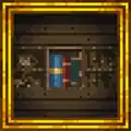 A painting depicting the bookcases found near the entrance door of the rune room found within Cellar.