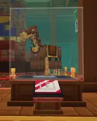 An exhibit about horse armor in 15 Year Journey.