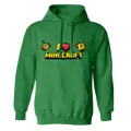 "I ❤️Minecraft," an official hoodie design featuring two bees.