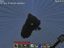 Bottom view of a floating island.