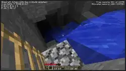 Water flowing into a cave.