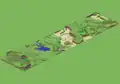 A typical normal, small, inland, long map in isometric perspective.