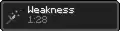 Weakness in the effect bar after drinking a potion of Weakness in Java Edition.