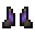 Invicon Amethyst Trim Netherite Boots.png: Inventory sprite for Amethyst Trim Netherite Boots in Minecraft as shown in-game linking to Amethyst Trim Netherite Boots with description: Netherite Boots Upgrade: &nbsp;Armor Trim &nbsp;Amethyst Material When on Feet: +3 Armor +3 Armor Toughness +1 Knockback Resistance