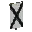 Invicon Black Saltire Banner.png: Inventory sprite for Black Saltire Banner in Minecraft as shown in-game linking to Banner with description: Banner Black Saltire