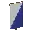 Invicon Blue Per Bend Sinister Inverted Banner.png: Inventory sprite for Blue Per Bend Sinister Inverted Banner in Minecraft as shown in-game linking to Banner with description: Banner Blue Per Bend Sinister Inverted