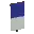 Invicon Blue Per Fess Banner.png: Inventory sprite for Blue Per Fess Banner in Minecraft as shown in-game linking to Banner with description: Banner Blue Per Fess