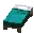 Invicon Cyan Bed.png: Inventory sprite for Cyan Bed in Minecraft as shown in-game linking to Cyan Bed with description: Cyan Bed