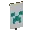 Invicon Cyan Creeper Charge Banner.png: Inventory sprite for Cyan Creeper Charge Banner in Minecraft as shown in-game linking to Banner with description: Banner Cyan Creeper Charge