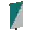 Invicon Cyan Per Bend Sinister Banner.png: Inventory sprite for Cyan Per Bend Sinister Banner in Minecraft as shown in-game linking to Banner with description: Banner Cyan Per Bend Sinister