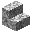 Invicon Diorite Stairs.png: Inventory sprite for Diorite Stairs in Minecraft as shown in-game linking to Diorite Stairs with description: Diorite Stairs
