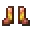 Invicon Gold Trim Copper Boots.png: Inventory sprite for Gold Trim Copper Boots in Minecraft as shown in-game linking to Gold Trim Copper Boots with description: Copper Boots Upgrade: &nbsp;Armor Trim &nbsp;Gold Material When on Feet: +1 Armor